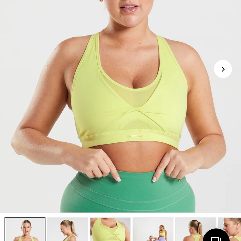 Gymshark Whitney Mesh Sport Bra -Sea Kelp Green